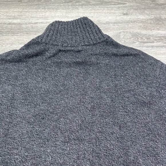 American Eagle Seriously Soft Quarter Zip Sweater Mens Large Tall LT Gray Ribbed - Picture 8 of 14